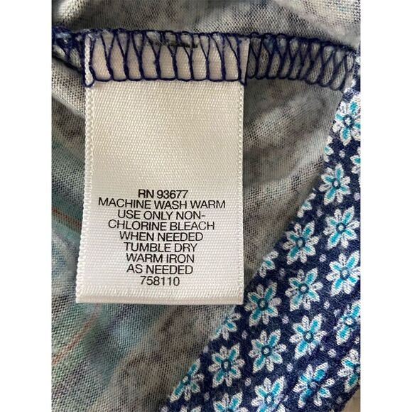 Liz Claiborne Boxy Dolman Cap Sleeve Knit Top Blue Paisley Print Size M - Picture 4 of 9